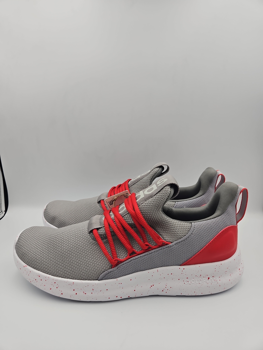 adidas Men's Grey Sneakers with Red Accents